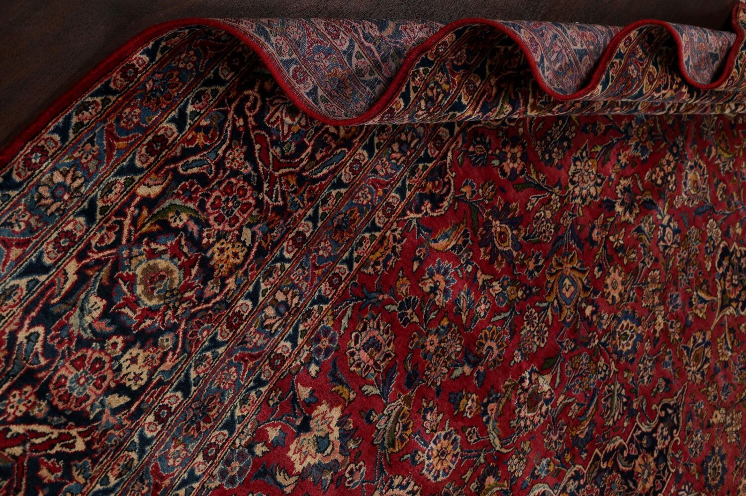 Antique 100% Vegetable Dye Kashan Persian Area Rug 10x15