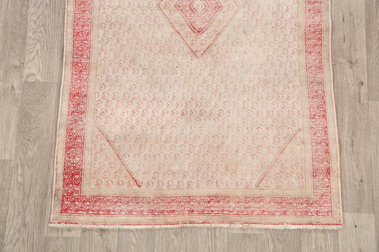 Antique Geometric Sarouk Persian Area Rug 4x6