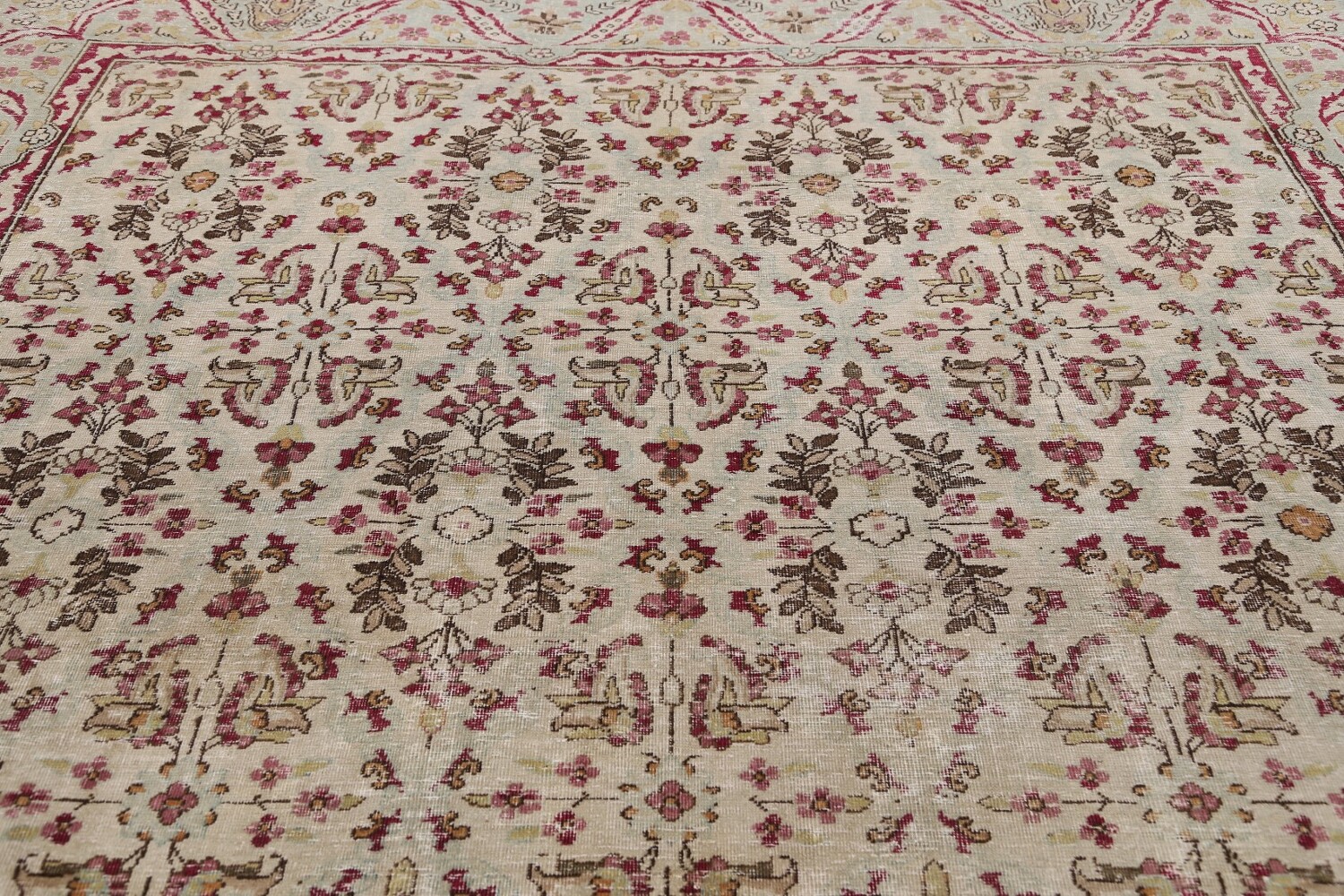 Antique Vegetable Dye Kerman Lavar Persian Area Rug 8x11