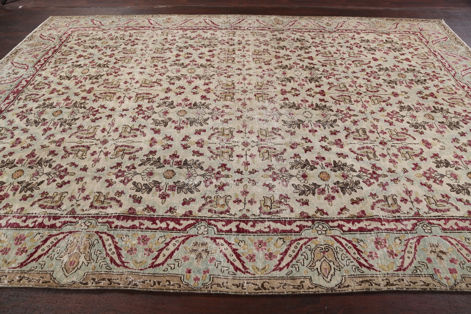 Antique Vegetable Dye Kerman Lavar Persian Area Rug 8x11
