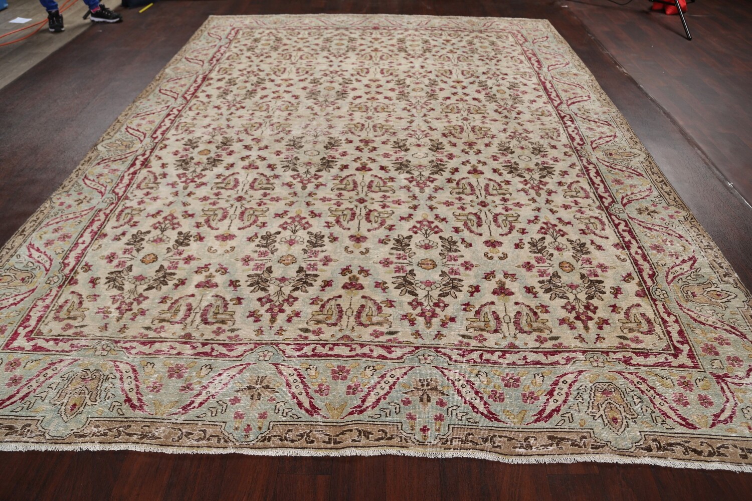 Antique Vegetable Dye Kerman Lavar Persian Area Rug 8x11