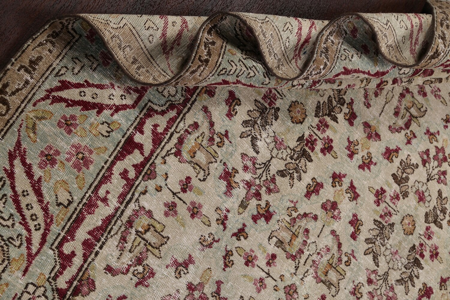 Antique Vegetable Dye Kerman Lavar Persian Area Rug 8x11
