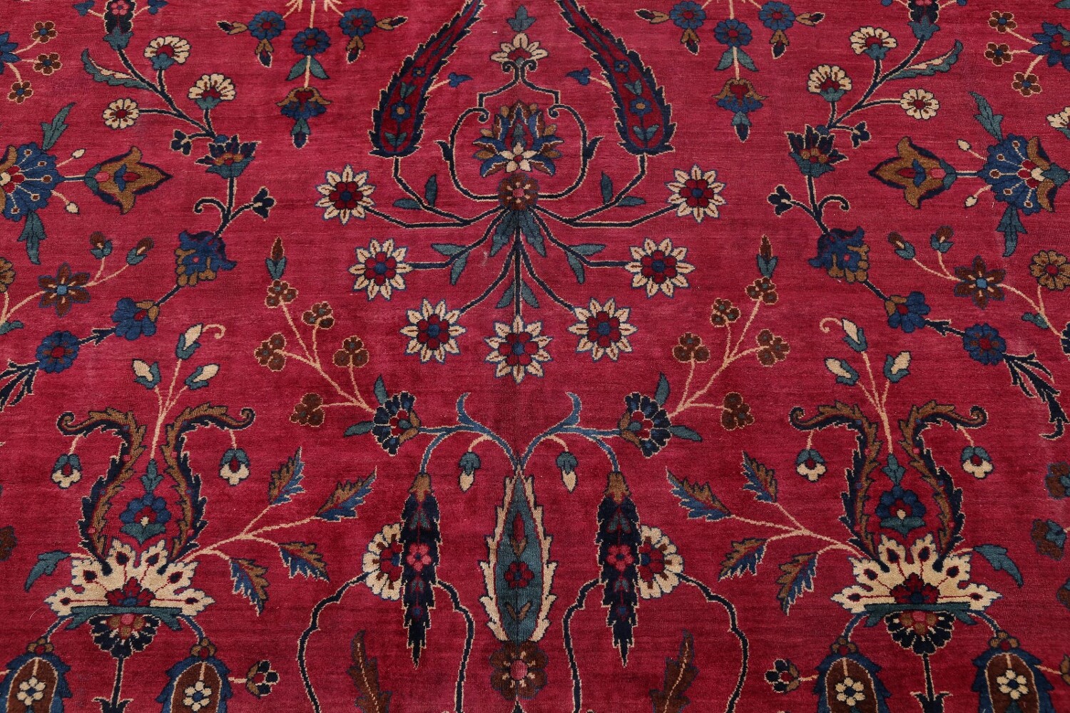 Pre-1900 Palace Size Antique Maroon 9x18 Kerman Lavar Persian Area Rug