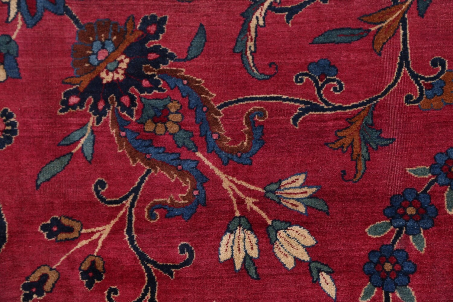 Pre-1900 Palace Size Antique Maroon 9x18 Kerman Lavar Persian Area Rug