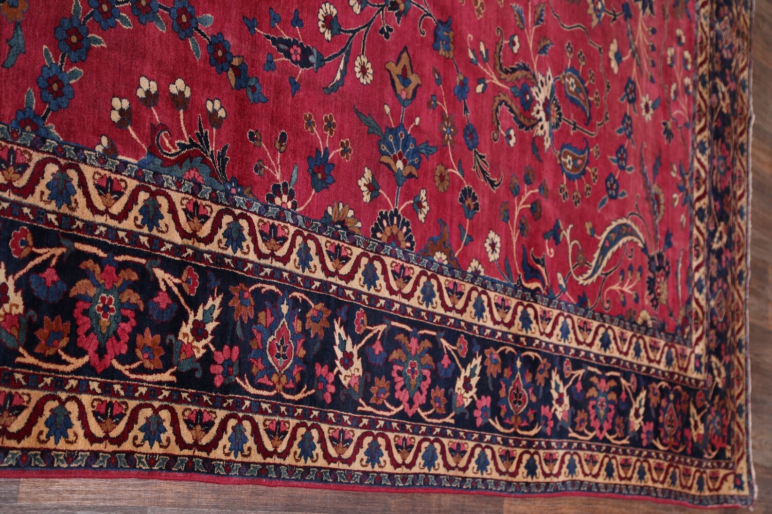 Pre-1900 Palace Size Antique Maroon 9x18 Kerman Lavar Persian Area Rug