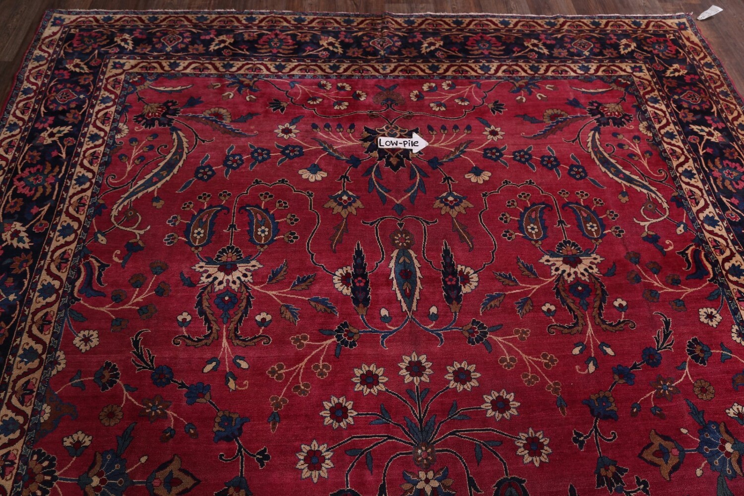 Pre-1900 Palace Size Antique Maroon 9x18 Kerman Lavar Persian Area Rug