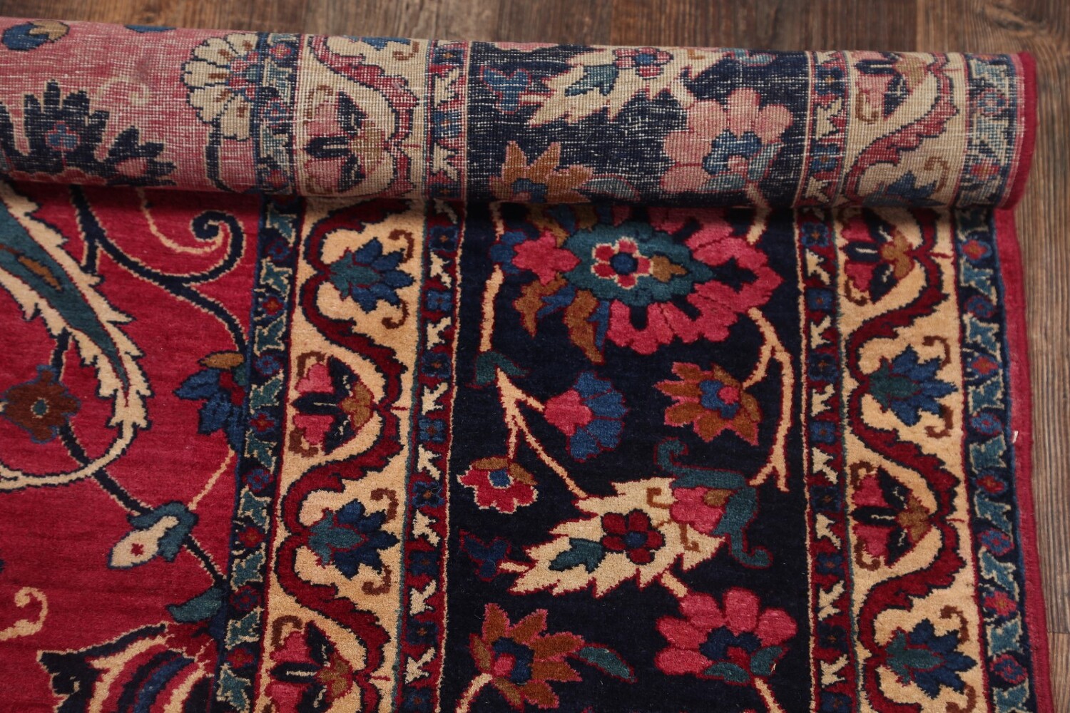 Pre-1900 Palace Size Antique Maroon 9x18 Kerman Lavar Persian Area Rug