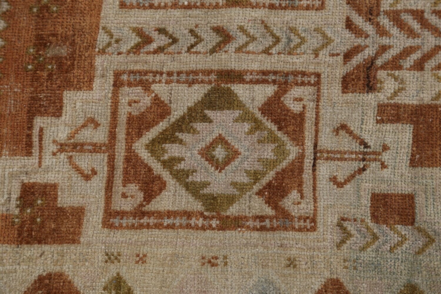 Antique Geometric Kazak Vegetable Dye Russian Area Rug 5x12