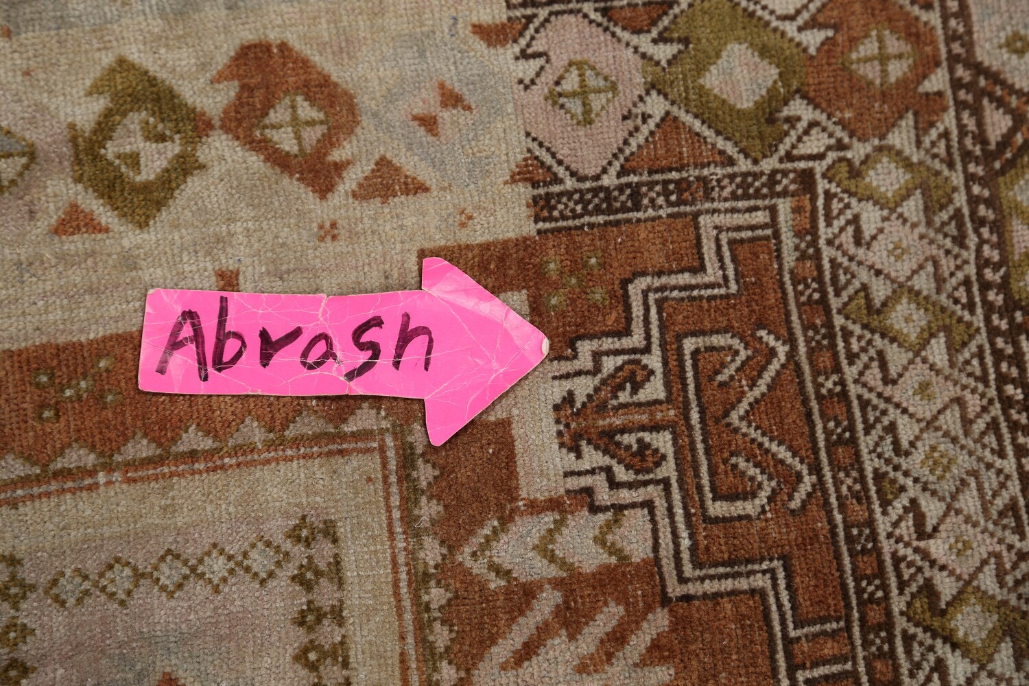 Antique Geometric Kazak Vegetable Dye Russian Area Rug 5x12