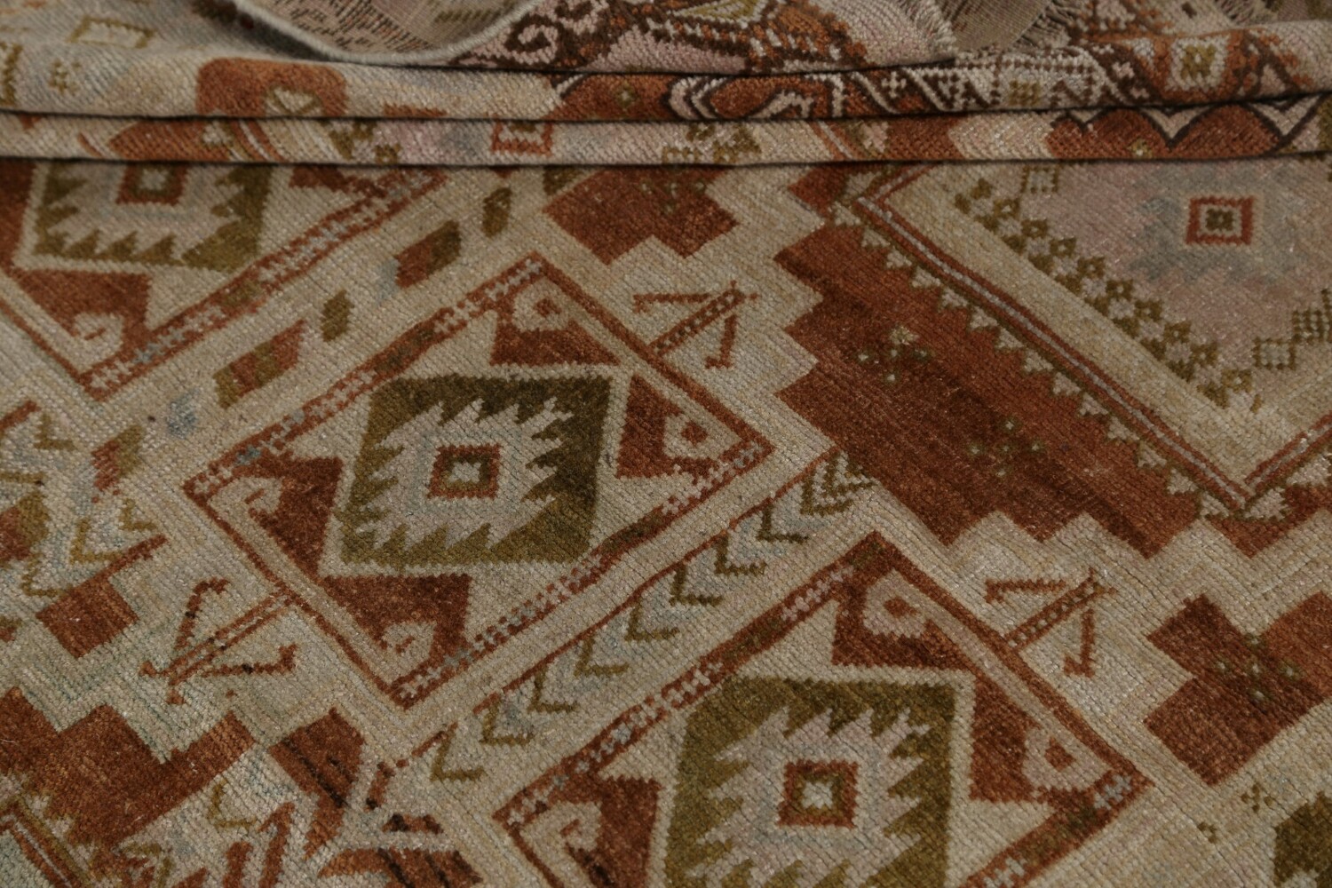 Antique Geometric Kazak Vegetable Dye Russian Area Rug 5x12