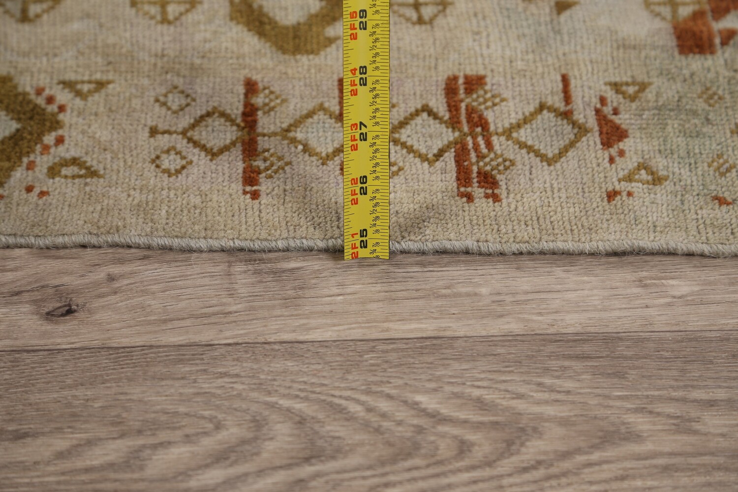 Antique Geometric Kazak Vegetable Dye Russian Area Rug 5x12