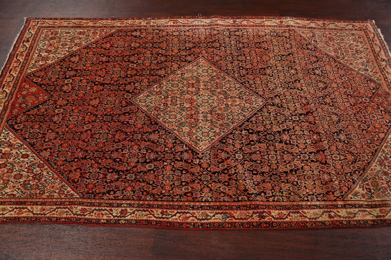 Pre-1900 Antique Sarouk Farahan Persian Area Rug 4x7