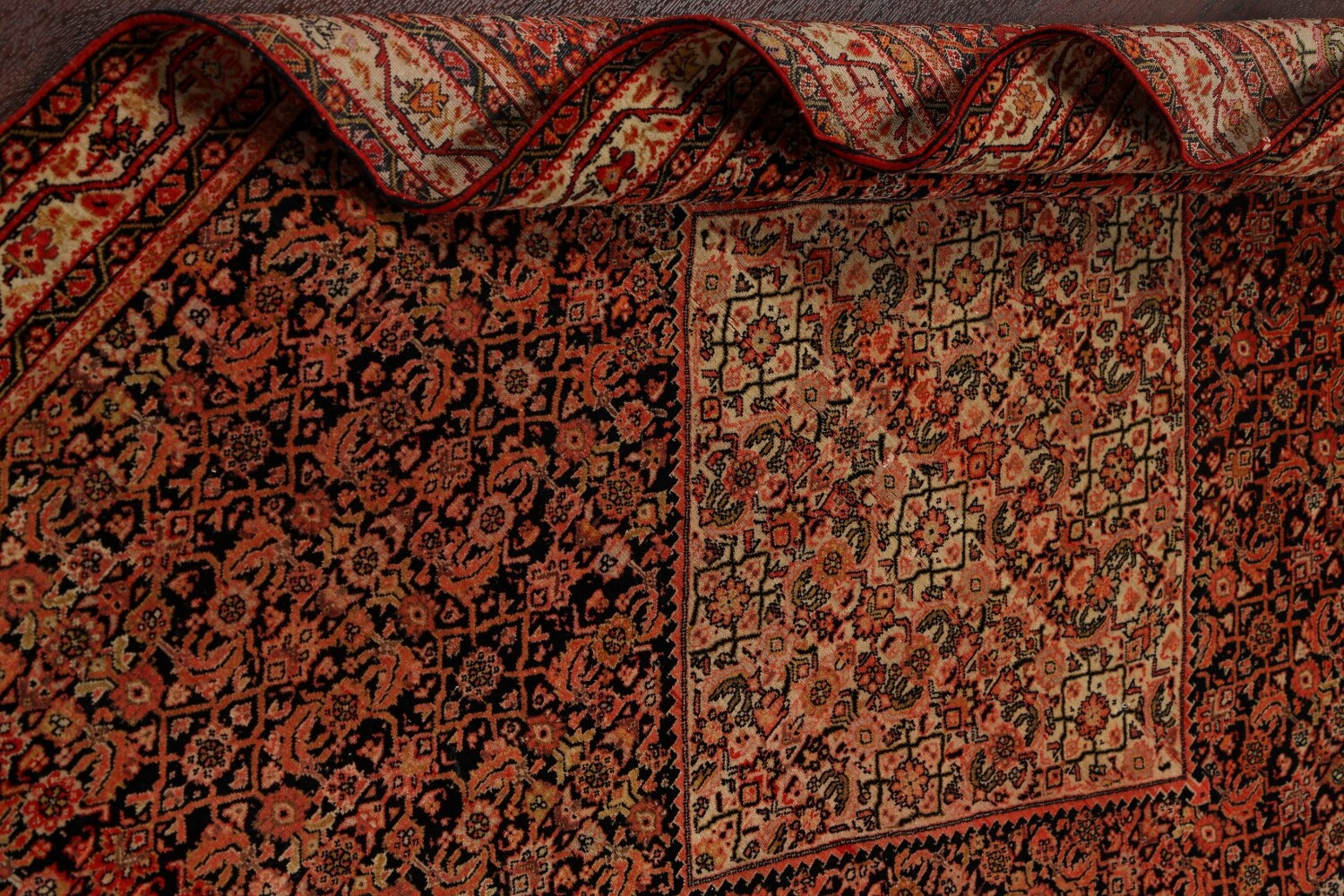 Pre-1900 Antique Sarouk Farahan Persian Area Rug 4x7