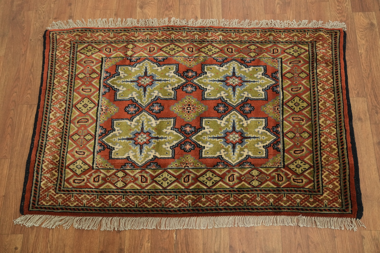 Vegetable Dye Turkoman Persian Area Rug 2x4