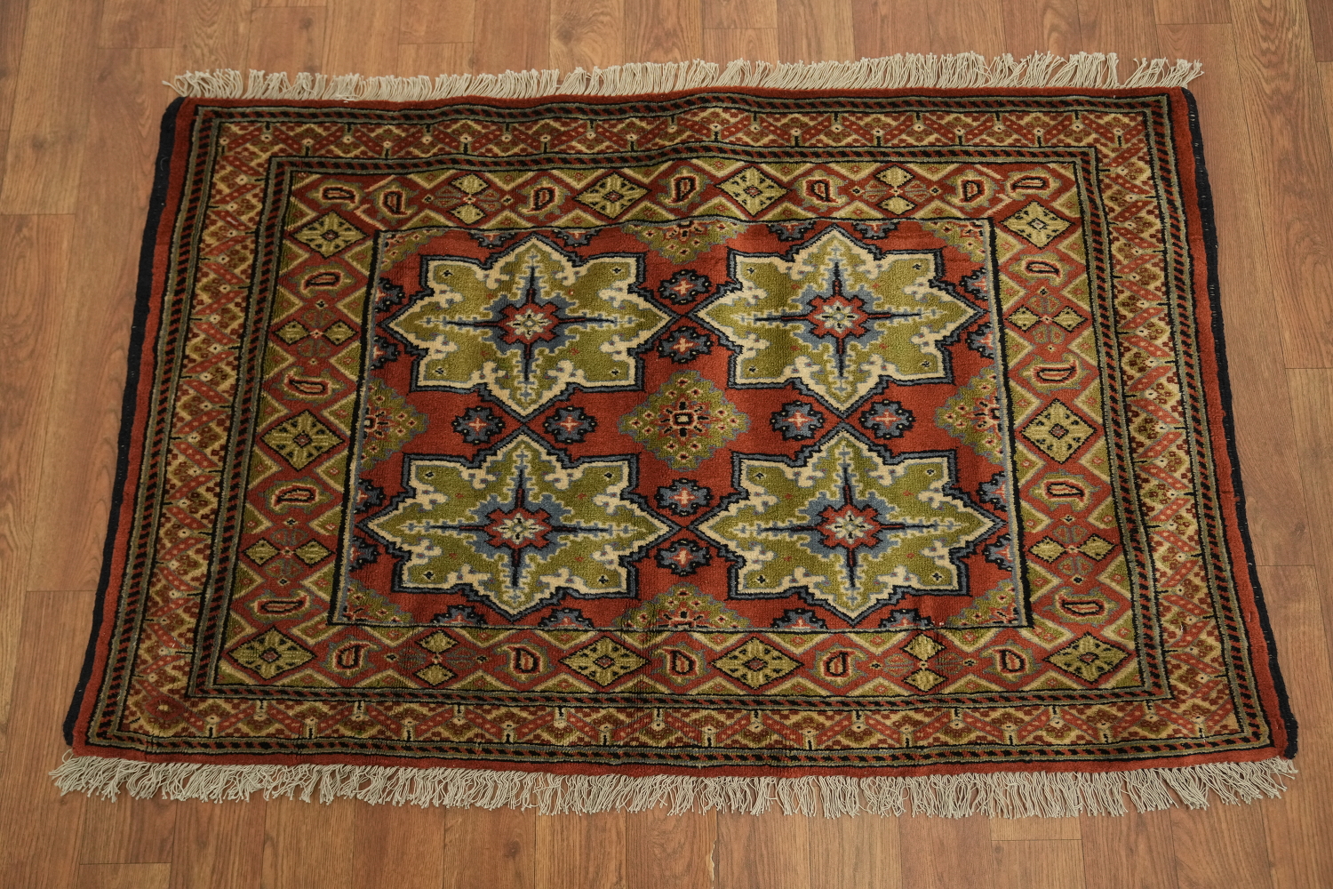 Vegetable Dye Turkoman Persian Area Rug 2x4