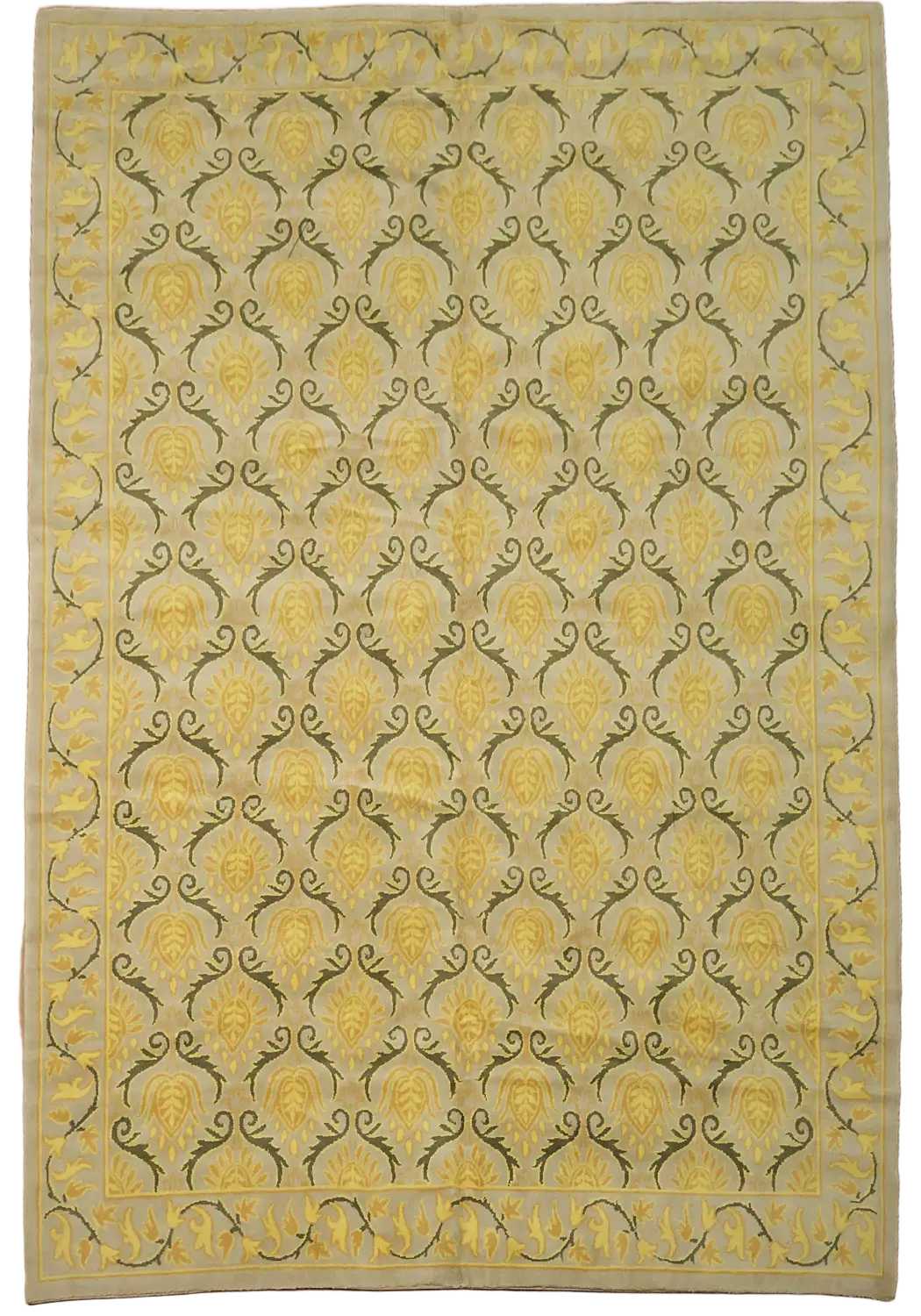 Luxurious Gold Detailed Crafted Rug for Sophisticated Home Interiors 9x11 ft