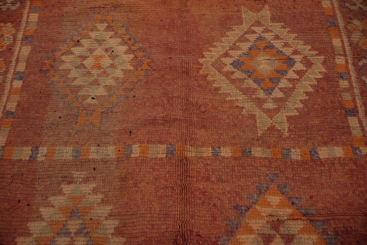 Antique Moroccan Area Rug 5x12 with Warm Colors and Tribal Designs