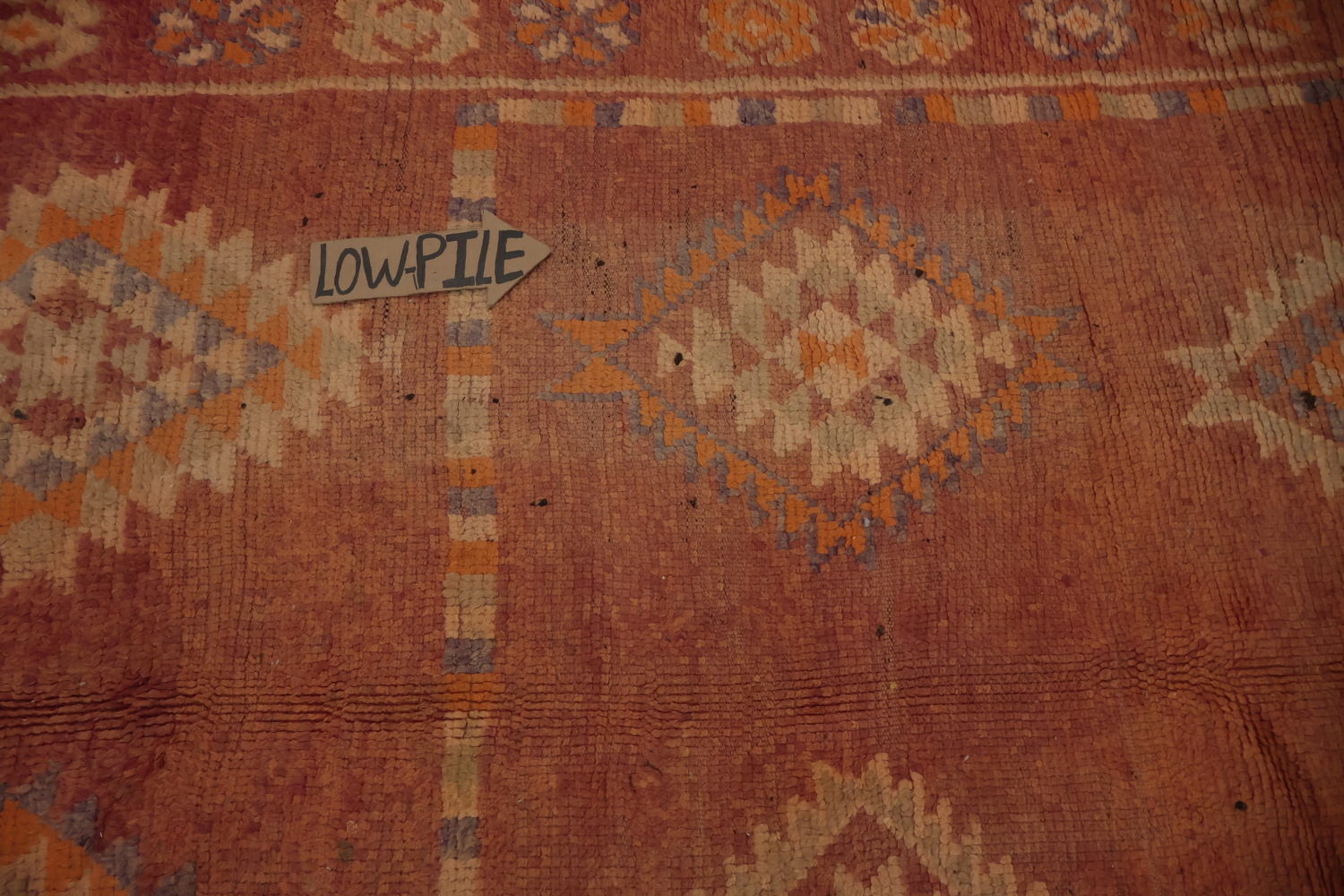 Antique Moroccan Area Rug 5x12 with Warm Colors and Tribal Designs