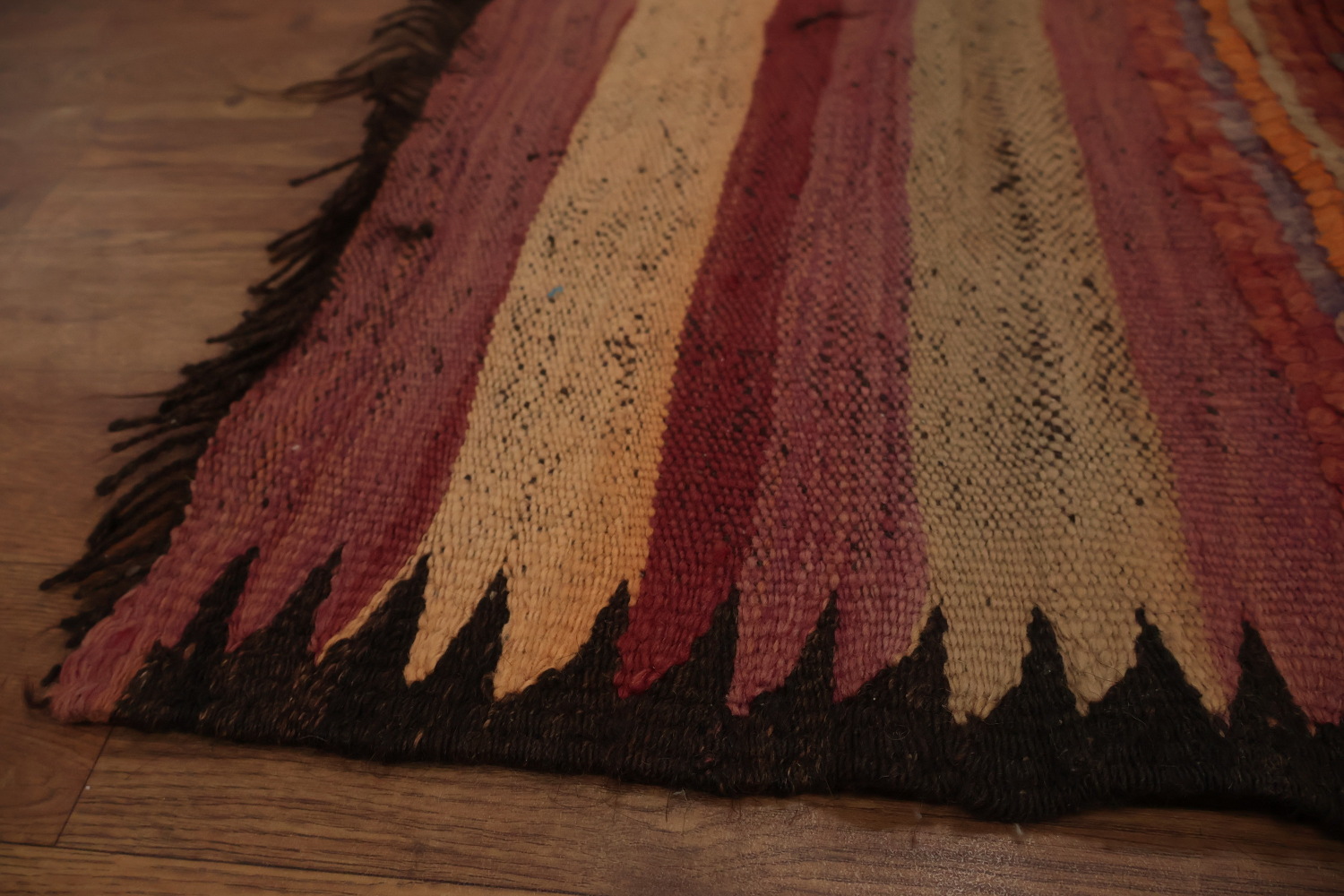 Antique Moroccan Area Rug 5x12 with Warm Colors and Tribal Designs