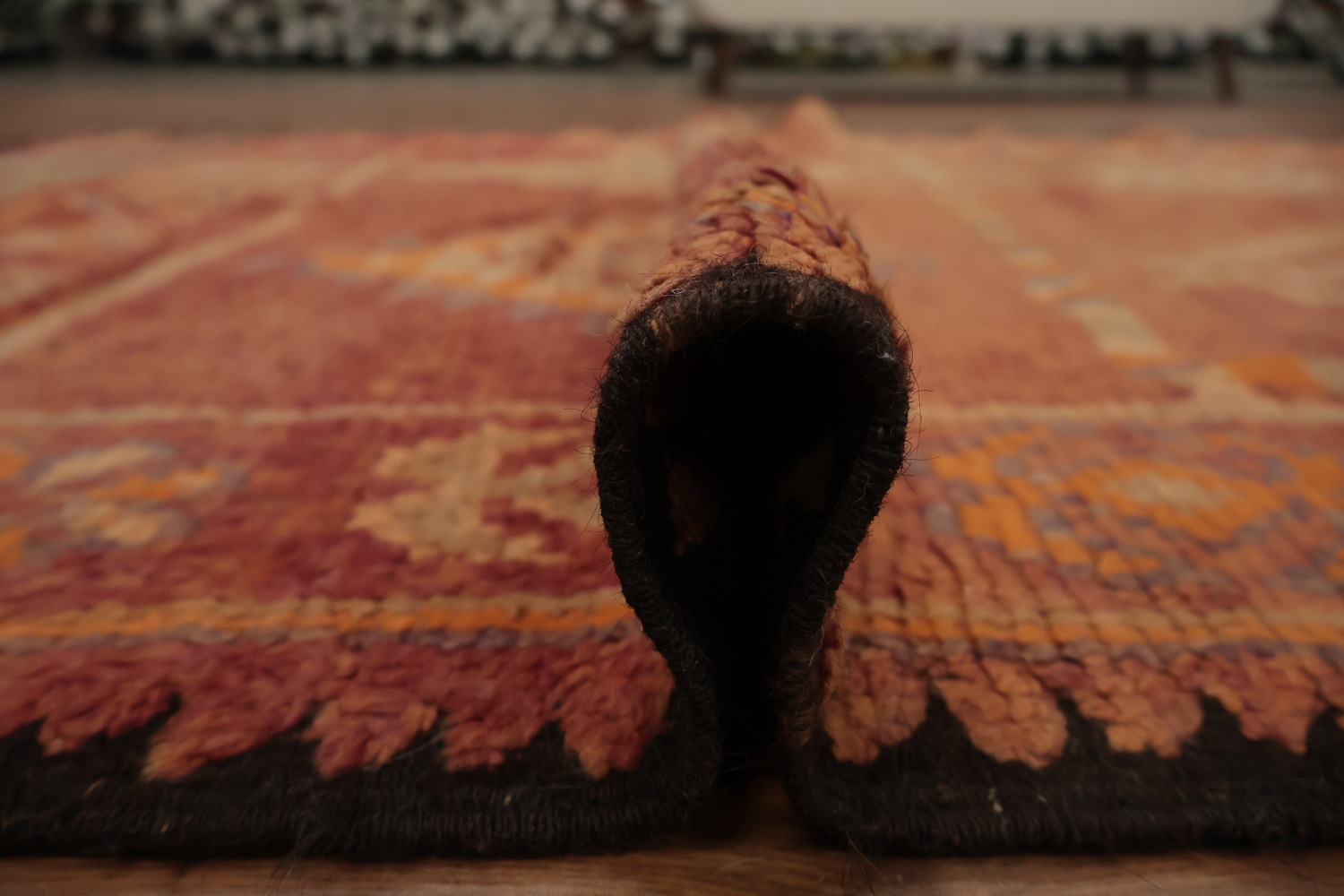 Antique Moroccan Area Rug 5x12 with Warm Colors and Tribal Designs