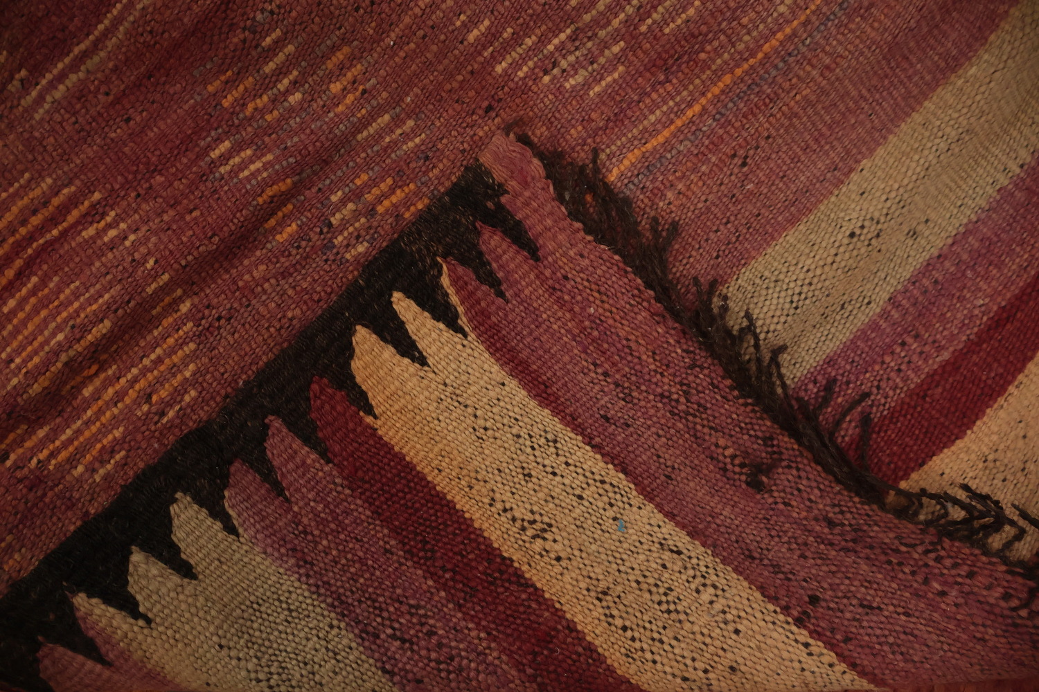 Antique Moroccan Area Rug 5x12 with Warm Colors and Tribal Designs