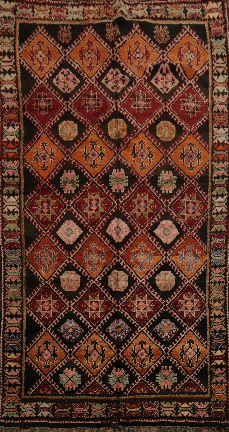 Artisan Crafted Moroccan Area Rug 6x11 with Rich Earthy Color Palette