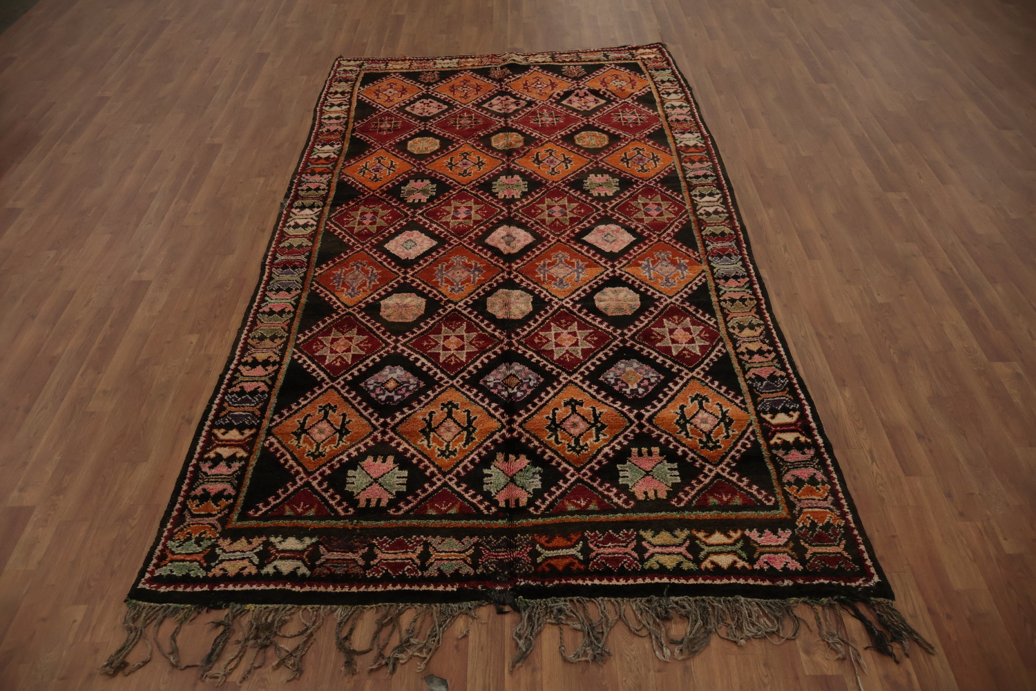Artisan Crafted Moroccan Area Rug 6x11 with Rich Earthy Color Palette