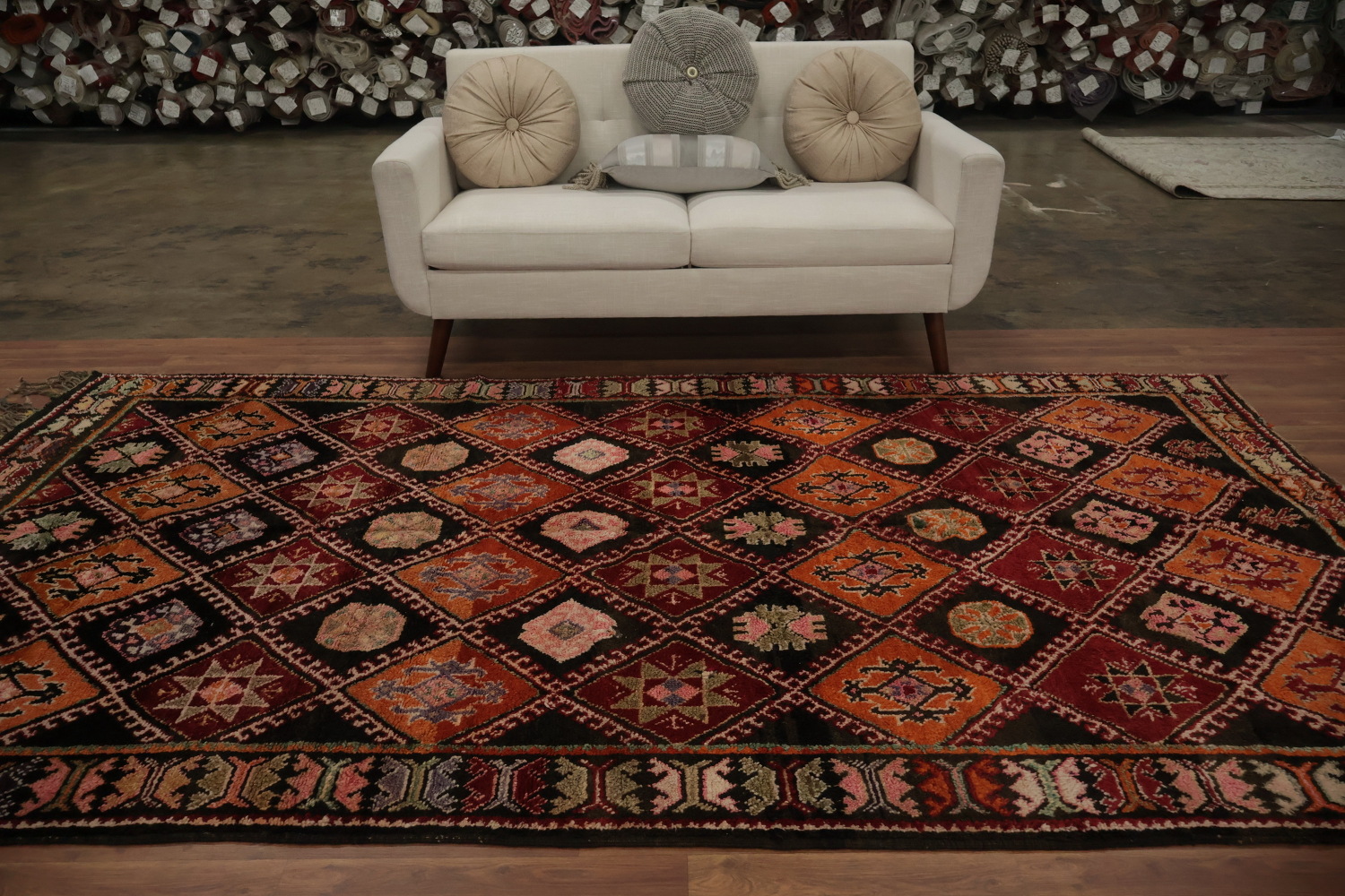Artisan Crafted Moroccan Area Rug 6x11 with Rich Earthy Color Palette