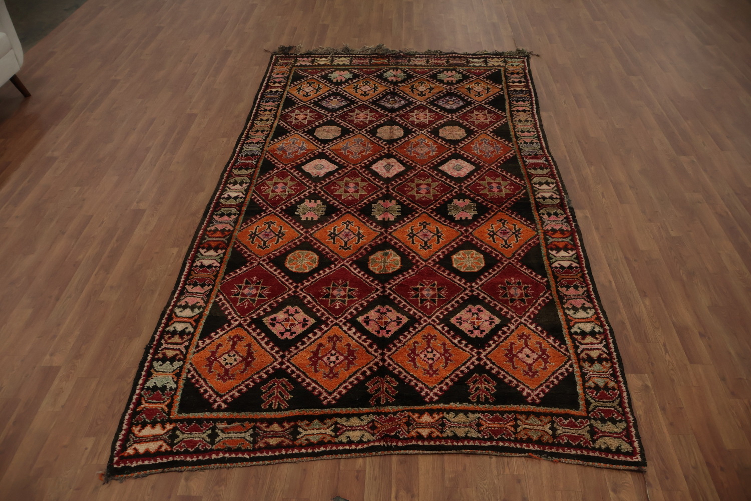 Artisan Crafted Moroccan Area Rug 6x11 with Rich Earthy Color Palette
