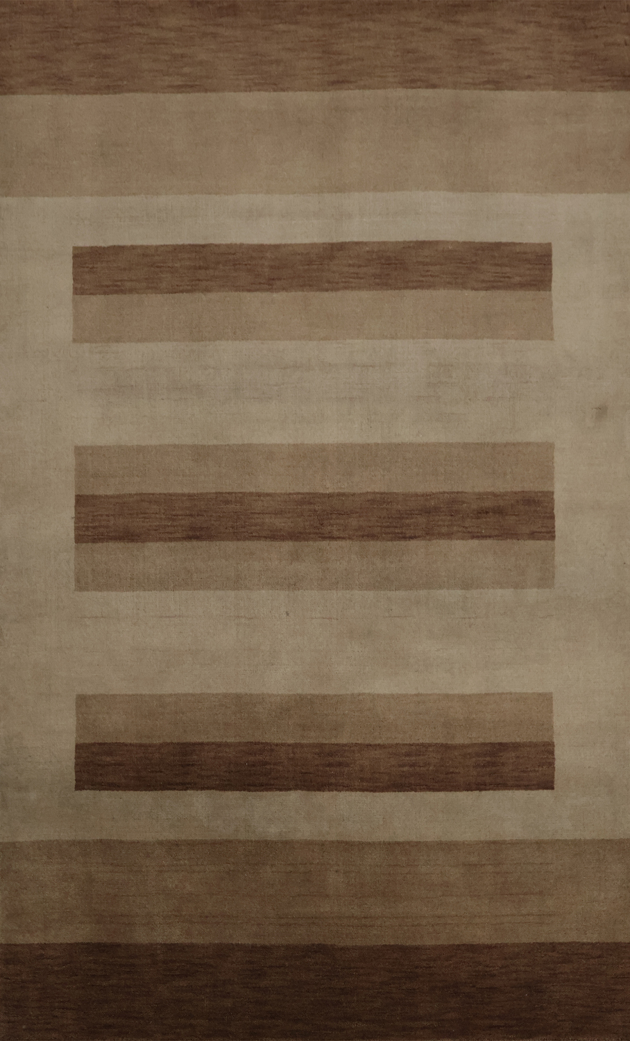 Modern Neutral Toned Gabbeh Area Rug 6x8 with Simple Stripe Pattern