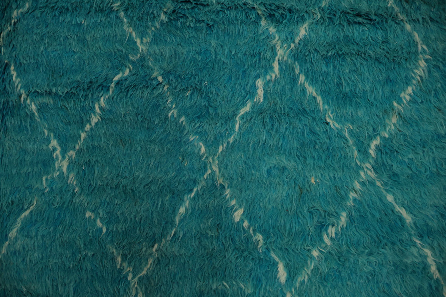 Teal Moroccan Area Rug 6x10 with Geometric Diamond Designs