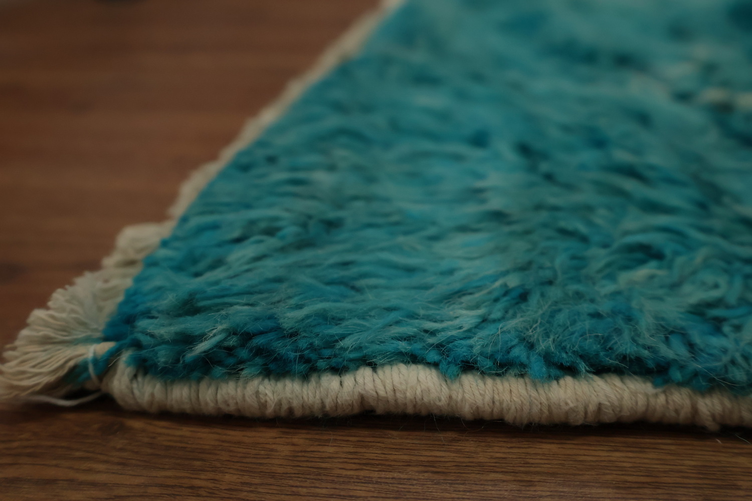 Teal Moroccan Area Rug 6x10 with Geometric Diamond Designs