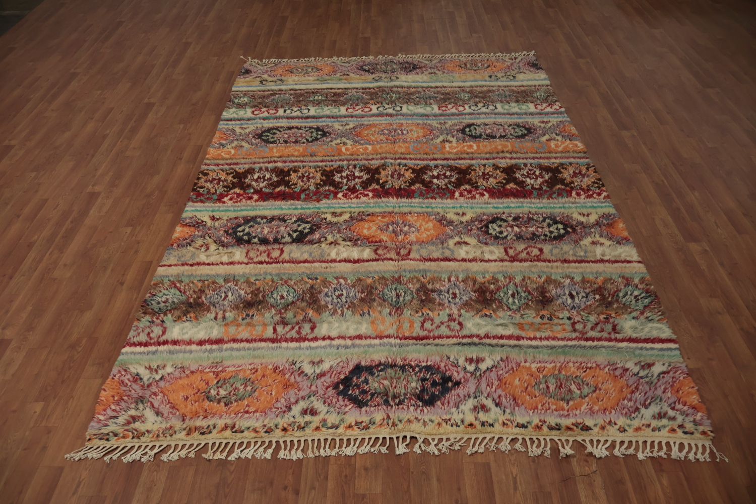 Authentic Moroccan Area Rug 7x10 with Vivid Patterns for Timeless Charm