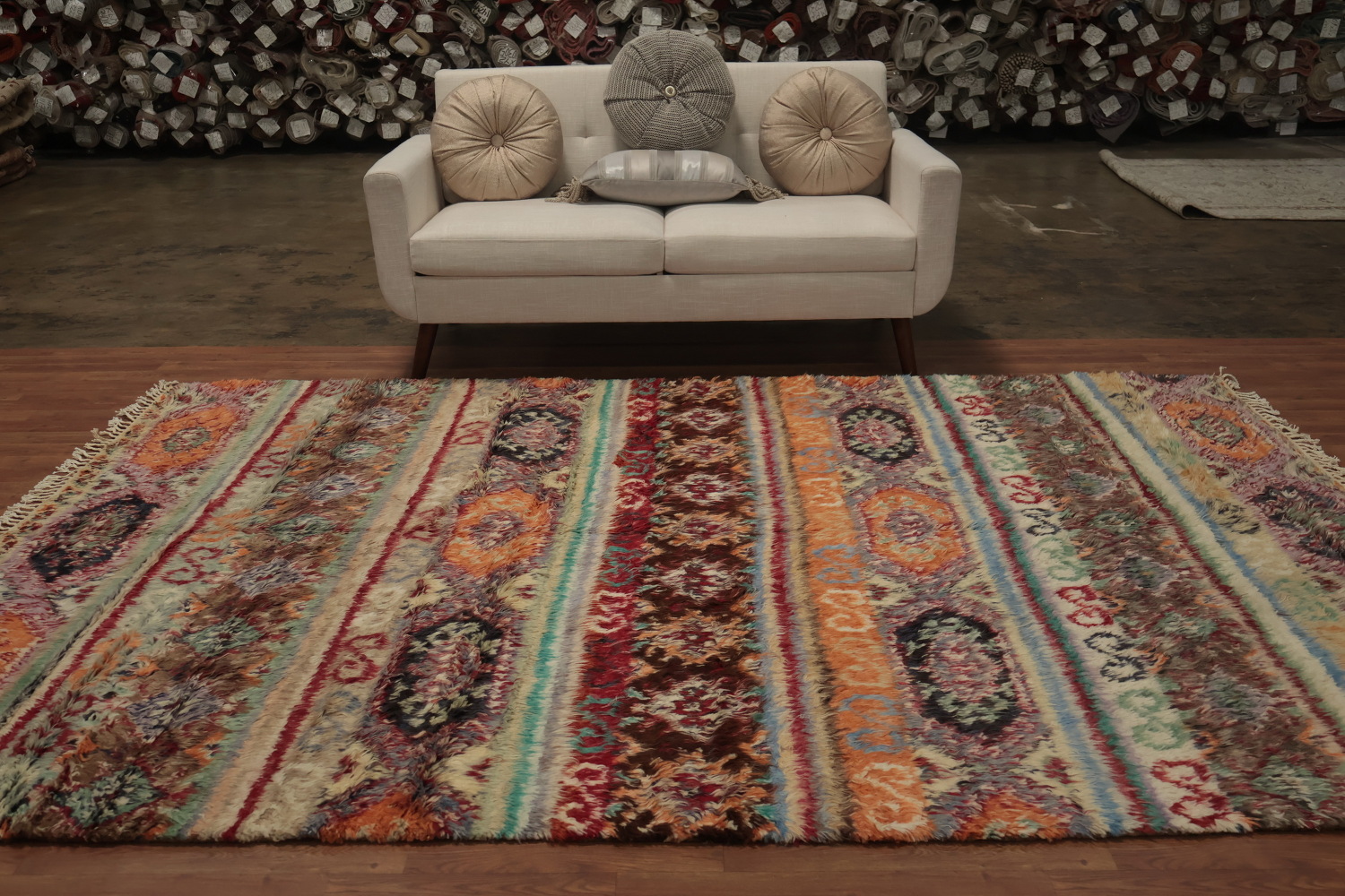 Authentic Moroccan Area Rug 7x10 with Vivid Patterns for Timeless Charm