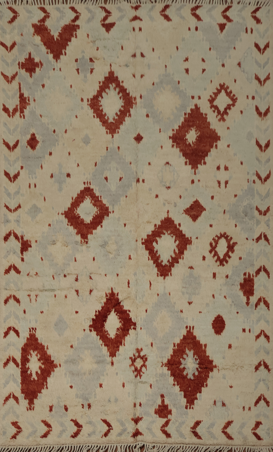 Rustic Moroccan Area Rug 6x9 with Authentic Geometric Patterns