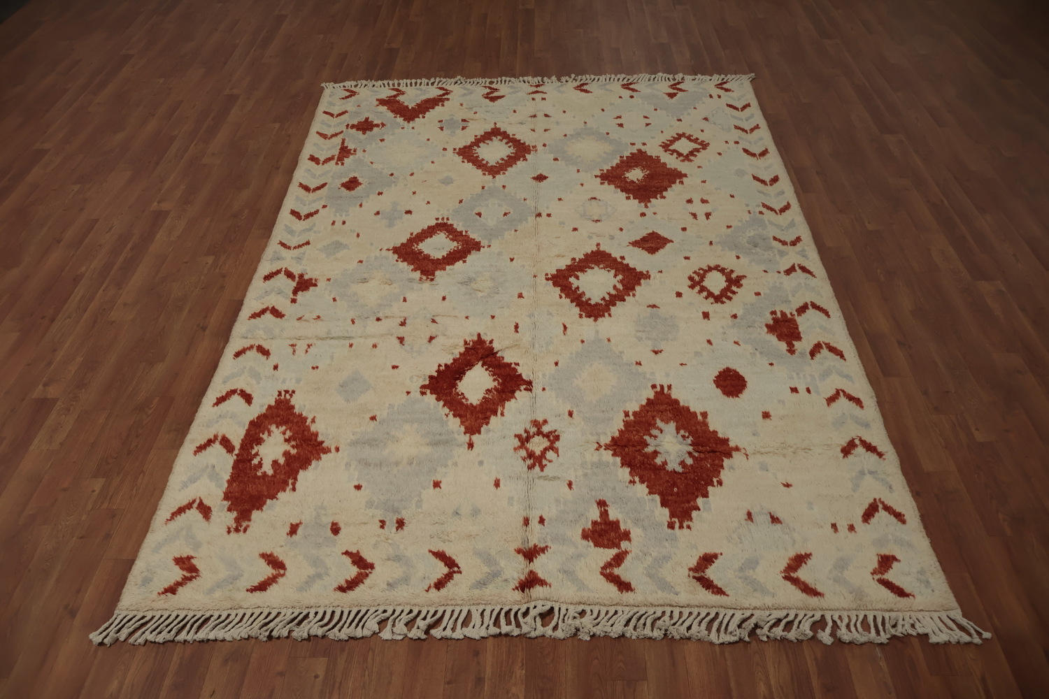 Rustic Moroccan Area Rug 6x9 with Authentic Geometric Patterns