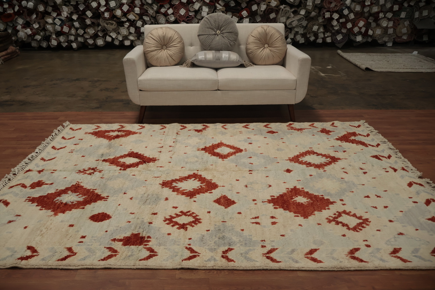Rustic Moroccan Area Rug 6x9 with Authentic Geometric Patterns