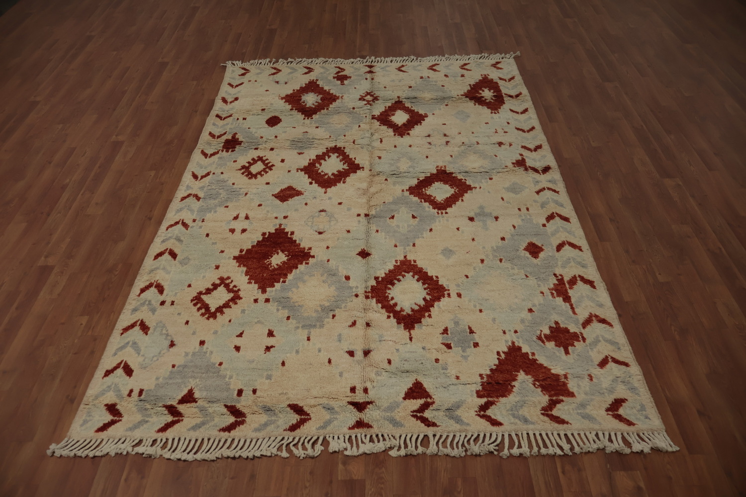 Rustic Moroccan Area Rug 6x9 with Authentic Geometric Patterns