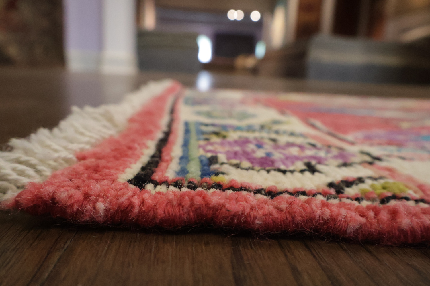 Vibrant Red Oushak Turkish Runner Rug 12' 9'' X 2' 7''