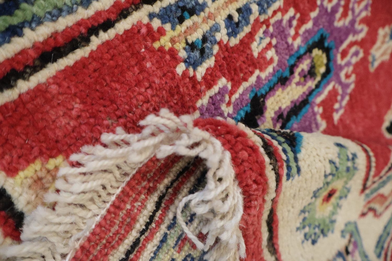 Vibrant Red Oushak Turkish Runner Rug 12' 9'' X 2' 7''