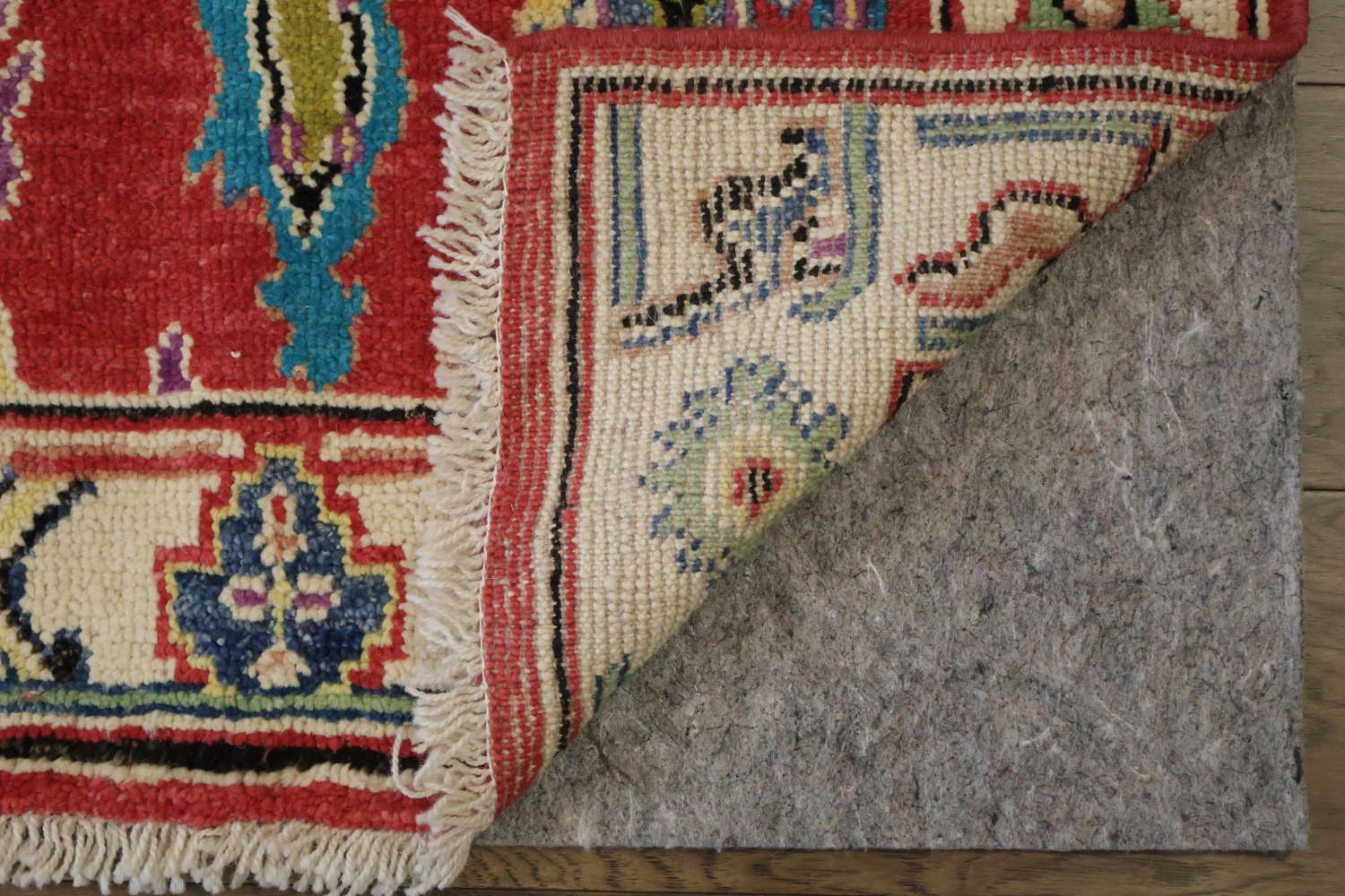 Vibrant Red Oushak Turkish Runner Rug 12' 9'' X 2' 7''