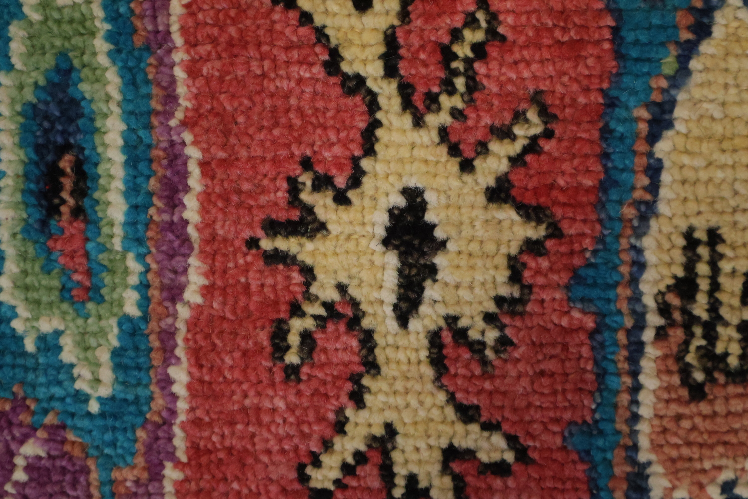 Vibrant Red Oushak Turkish Runner Rug 12' 9'' X 2' 7''