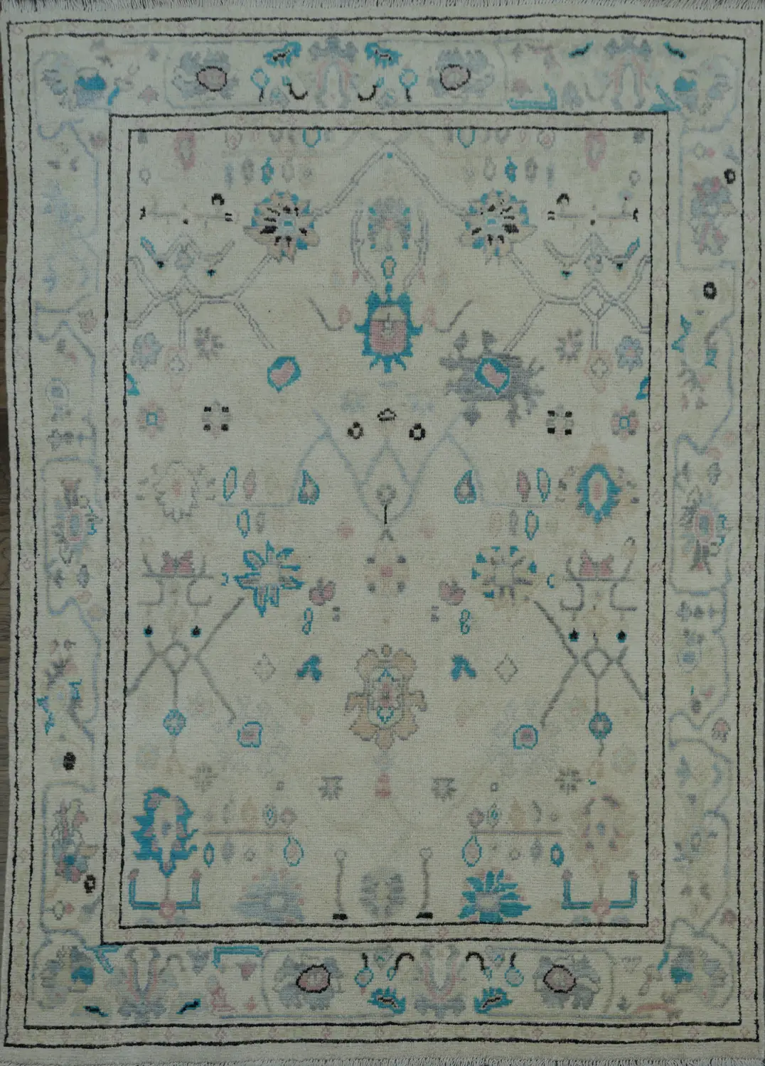 Floral Oushak Oriental Area Rug 5x6