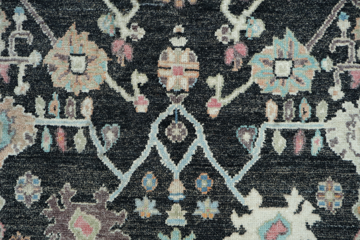 Black Floral Oushak Oriental Area Rug 5x6