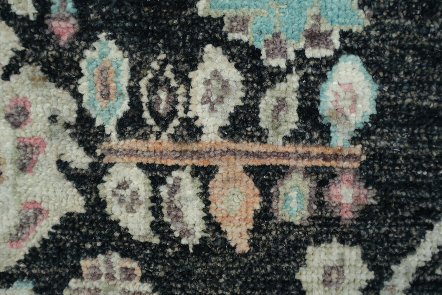 Black Floral Oushak Oriental Area Rug 5x6
