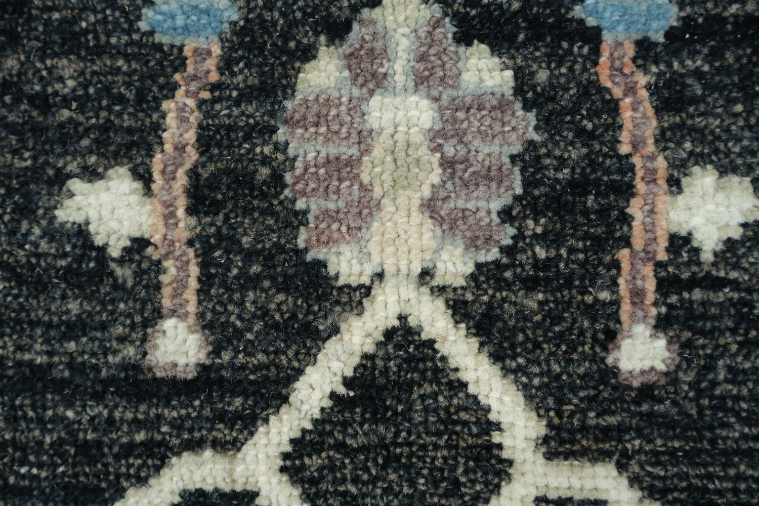 Black Floral Oushak Oriental Area Rug 5x6