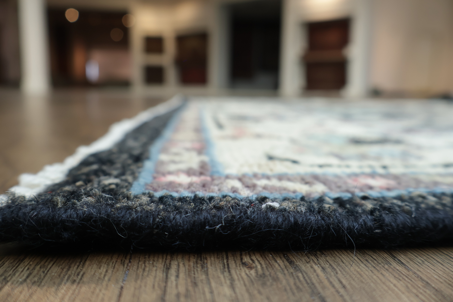 Black Floral Oushak Oriental Area Rug 5x6