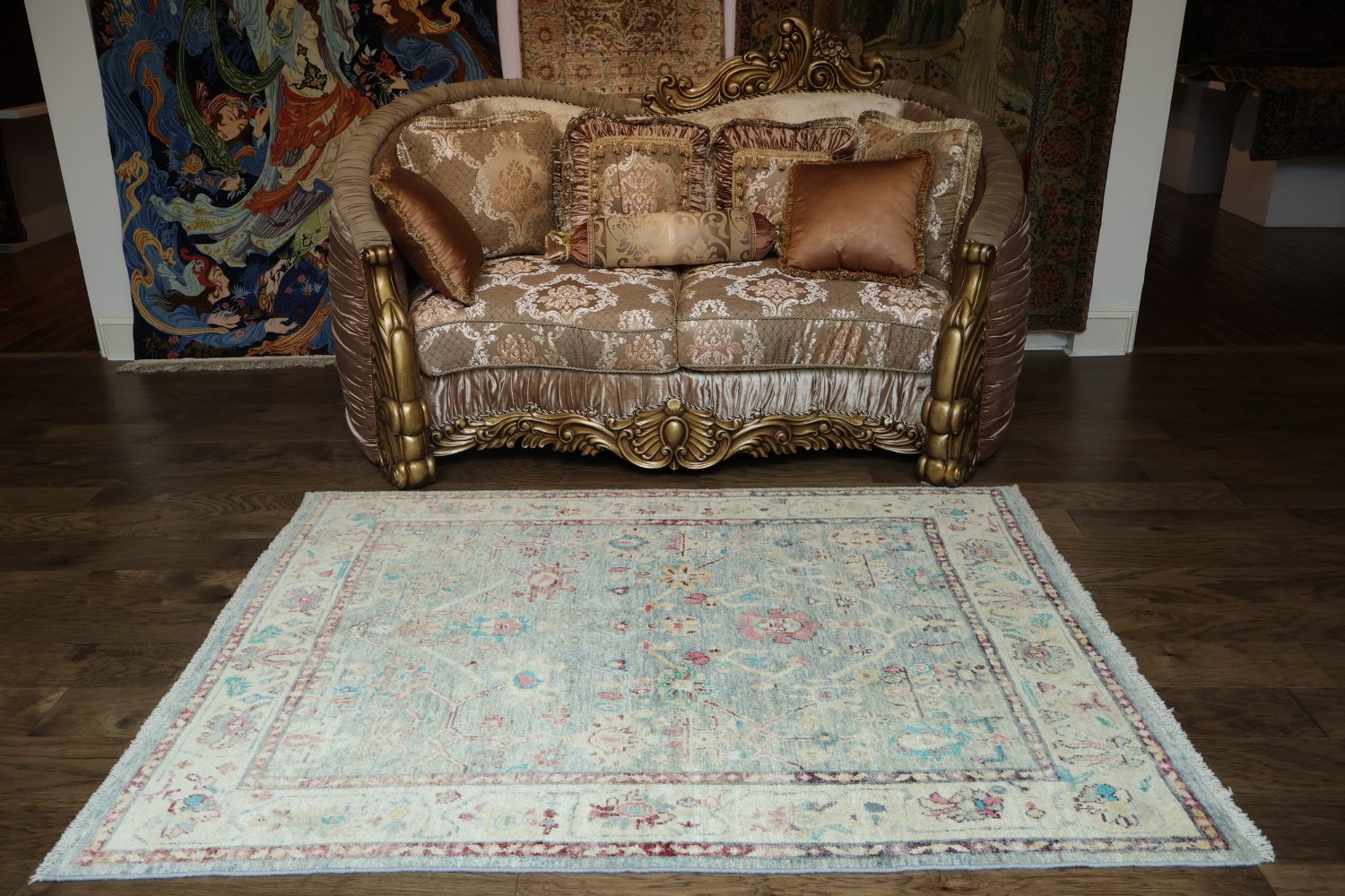 Floral Oushak Oriental Area Rug 5x6