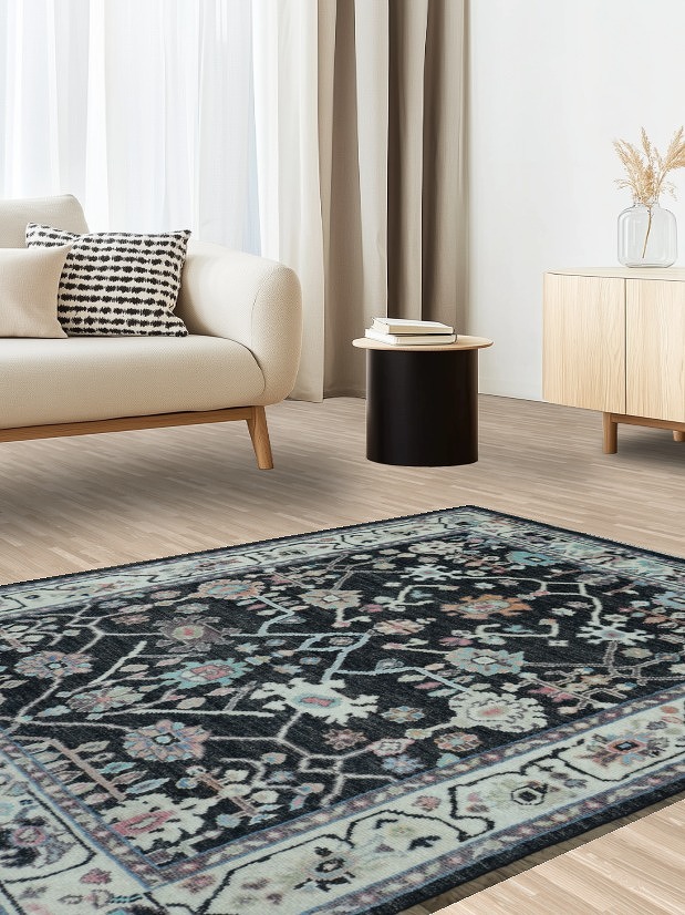 Geometric Oushak Oriental Area Rug 5x6