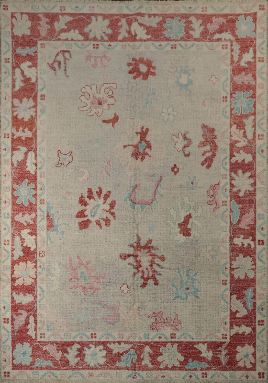 Geometric Authentic Oushak Turkish Oriental Area Rug 6x9